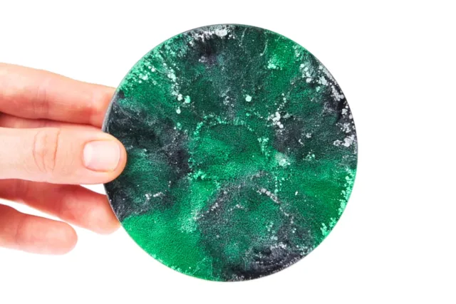 Alcohol ink Epoxy Resin colour malachit