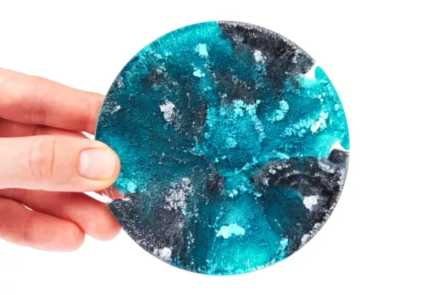 Alcohol ink Epoxy Resin cobald turquoise